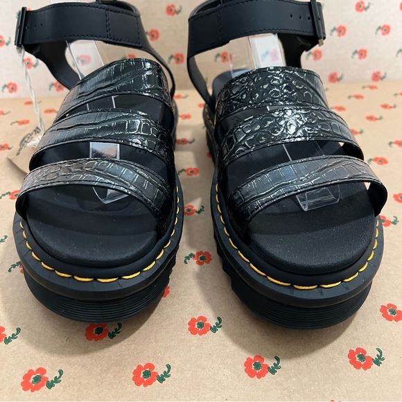 Dr. Martens BLAIRE WOMEN'S WILD CROC LEATHER SANDALS 9 - Picture 3 of 10